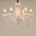 6 Light White Candle Style Crystal Chandelier