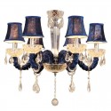 6 Light Blue Candle Style Crystal Chandelier