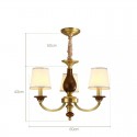 3 Light Retro Rustic Luxury Brass Chandelier with Glass Shade