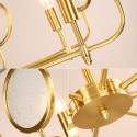 6 Light Retro Rustic Luxury Brass Chandelier with Glass Shade