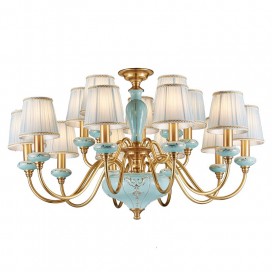 15 Light (10+5) 2 Tiers Luxurious Brass Chandelier