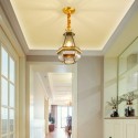 1 Light Retro Rustic Luxury Brass Chandelier with Glass Shade