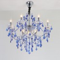 9 Light (8+1) 2 Tiers American Country Blue Chandelier