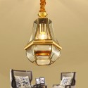 1 Light Retro Rustic Luxury Brass Chandelier with Glass Shade