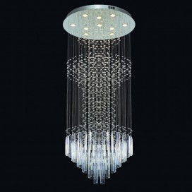 Round Modern K9 Crystal Sparkle Luxury Rain Drop Chandelier