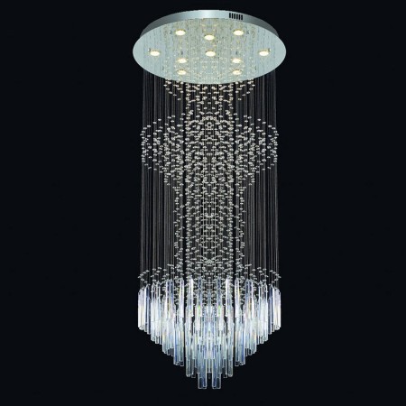 Round Modern K9 Crystal Sparkle Luxury Rain Drop Chandelier