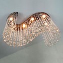 6 Light Wave Modern K9 Crystal Sparkle Luxury Rain Drop Chandelier
