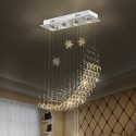 4 Light Modern K9 Crystal Sparkle Luxury Rain Drop Chandelier