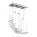 4 Light Modern K9 Crystal Sparkle Luxury Rain Drop Chandelier