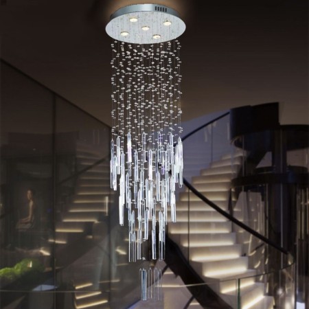 5 Light Round Modern K9 Crystal Sparkle Luxury Rain Drop Chandelier