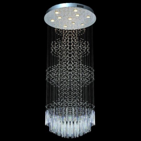 Round Modern K9 Crystal Sparkle Luxury Rain Drop Chandelier