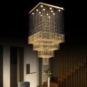 Square Modern K9 Crystal Sparkle Luxury Rain Drop Chandelier