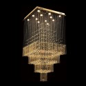 Square Modern K9 Crystal Sparkle Luxury Rain Drop Chandelier