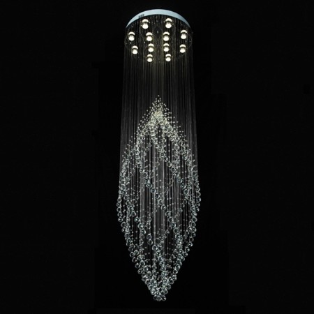 12 Light Spiral Modern K9 Crystal Sparkle Luxury Rain Drop Chandelier