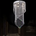 5 Light Double Spiral Modern K9 Crystal Sparkle Luxury Rain Drop Chandelier