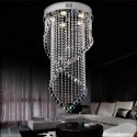 5 Light Double Spiral Modern K9 Crystal Sparkle Luxury Rain Drop Chandelier