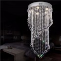 5 Light Double Spiral Modern K9 Crystal Sparkle Luxury Rain Drop Chandelier