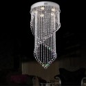 5 Light Double Spiral Modern K9 Crystal Sparkle Luxury Rain Drop Chandelier