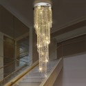 Round Spiral Modern K9 Crystal Sparkle Luxury Rain Drop Chandelier