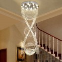 15 Light Double Spiral Modern K9 Crystal Three Spheres Luxury Rain Drop Chandelier