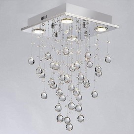 4 Light Modern K9 Crystal Sparkle Luxury Rain Drop Chandelier