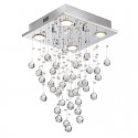 4 Light Modern K9 Crystal Sparkle Luxury Rain Drop Chandelier