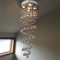 5 Light Spiral Modern K9 Crystal Sparkle Luxury Rain Drop Chandelier