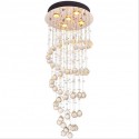 5 Light Spiral Modern K9 Crystal Sparkle Luxury Rain Drop Chandelier