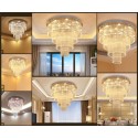 Round 4 Tier Modern K9 Crystal Sparkle Luxury Rain Drop Chandelier