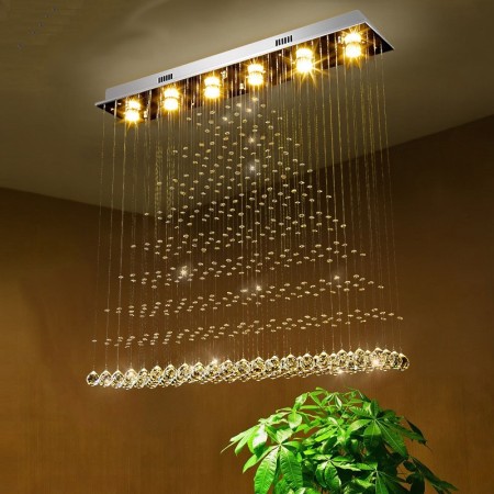 6 Light Modern K9 Crystal Sparkle Luxury Rain Drop Chandelier