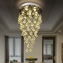 6 Light Round Modern K9 Crystal Sparkle Luxury Rain Drop Chandelier