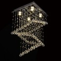 4 Light Square Modern K9 Crystal Sparkle Luxury Rain Drop Chandelier