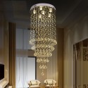 6 Light Round Modern K9 Crystal Sparkle Luxury Rain Drop Chandelier