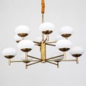 12 Light Retro Rustic Luxury Brass Chandelier with Glass Shade