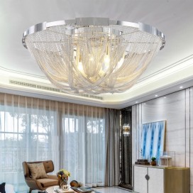 Nordic Style Modern Sparkle Luxury Tassel Flush Mount Ceiling Light