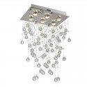 6 Light Modern K9 Crystal Sparkle Luxury Rain Drop Chandelier