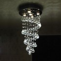 5 Light Spiral Modern K9 Crystal Sparkle Luxury Rain Drop Chandelier