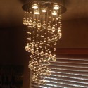 5 Light Spiral Modern K9 Crystal Sparkle Luxury Rain Drop Chandelier