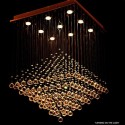 9 Light Square Modern K9 Crystal Sparkle Luxury Rain Drop Chandelier