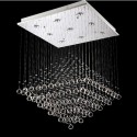 9 Light Square Modern K9 Crystal Sparkle Luxury Rain Drop Chandelier