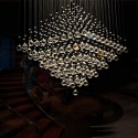 9 Light Square Modern K9 Crystal Sparkle Luxury Rain Drop Chandelier