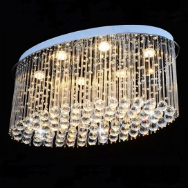 6 Light Modern K9 Crystal Sparkle Luxury Rain Drop Chandelier