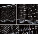 6 Light Wave Modern K9 Crystal Sparkle Luxury Rain Drop Chandelier