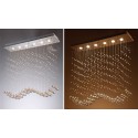 6 Light Wave Modern K9 Crystal Sparkle Luxury Rain Drop Chandelier