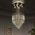 9 Light Modern K9 Crystal Sparkle Luxury Rain Drop Chandelier