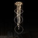 19 Light (8 + 11)Double Spiral Round Modern K9 Crystal Sparkle Luxury Rain Drop Chandelier