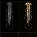 19 Light (8 + 11)Double Spiral Round Modern K9 Crystal Sparkle Luxury Rain Drop Chandelier
