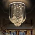 Round Modern K9 Crystal Sparkle Luxury Rain Drop Chandelier