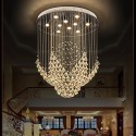 Round Modern K9 Crystal Sparkle Luxury Rain Drop Chandelier