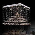 9 Light Square Modern K9 Crystal Sparkle Luxury Rain Drop Chandelier